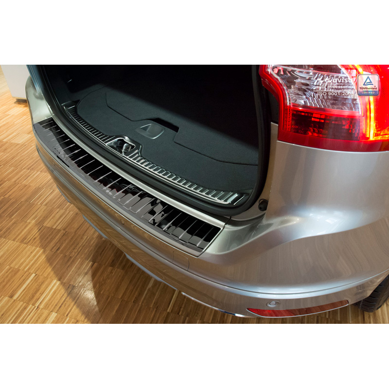 Zwart-Chroom RVS Achterbumperprotector  Volvo XC60 2013-2016 'Ribs'