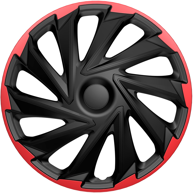 4-Delige Wieldoppenset Misano R 14-inch zwart/rood