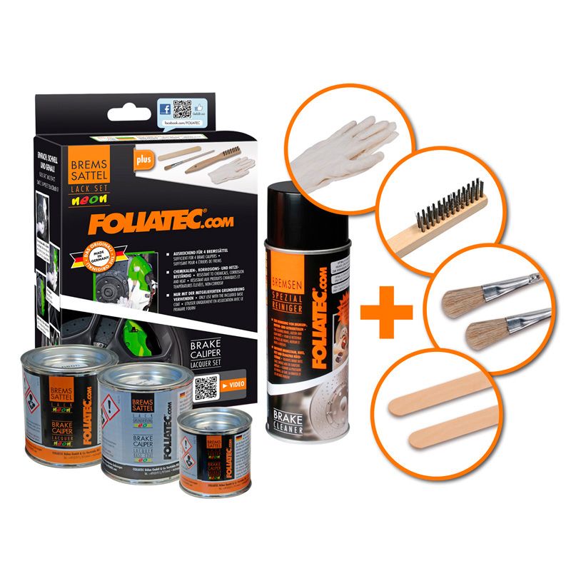 Foliatec Remklauwlakset - NEON oranje - 4 Componenten