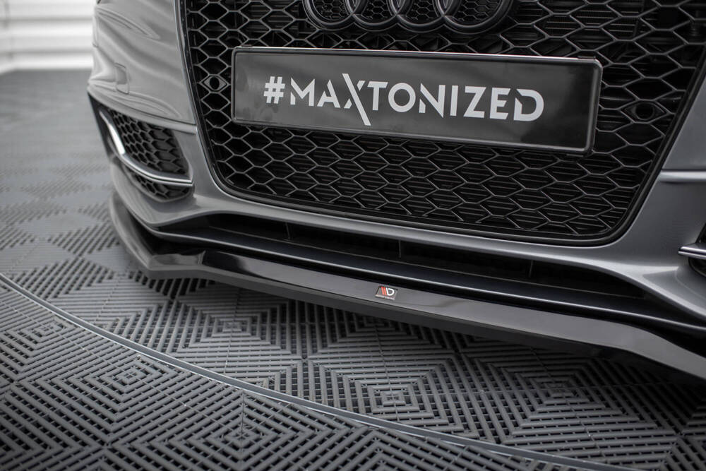 Voorspoiler V.4 Audi A5 S-Line / S5 8T Coupe / Sportback FL Maxton Glans Zwart