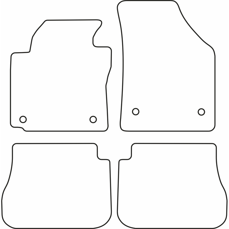 Automatten Velours  Volkswagen Caddy Combi/Variant 5-Personen 2015-2020 (voor + achter)