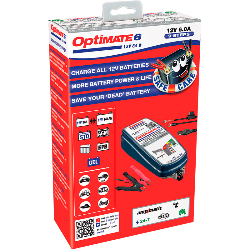 OptiMate 6 Ampmatic 12V/6.0A 9-staps Acculader / tester / onderhouder