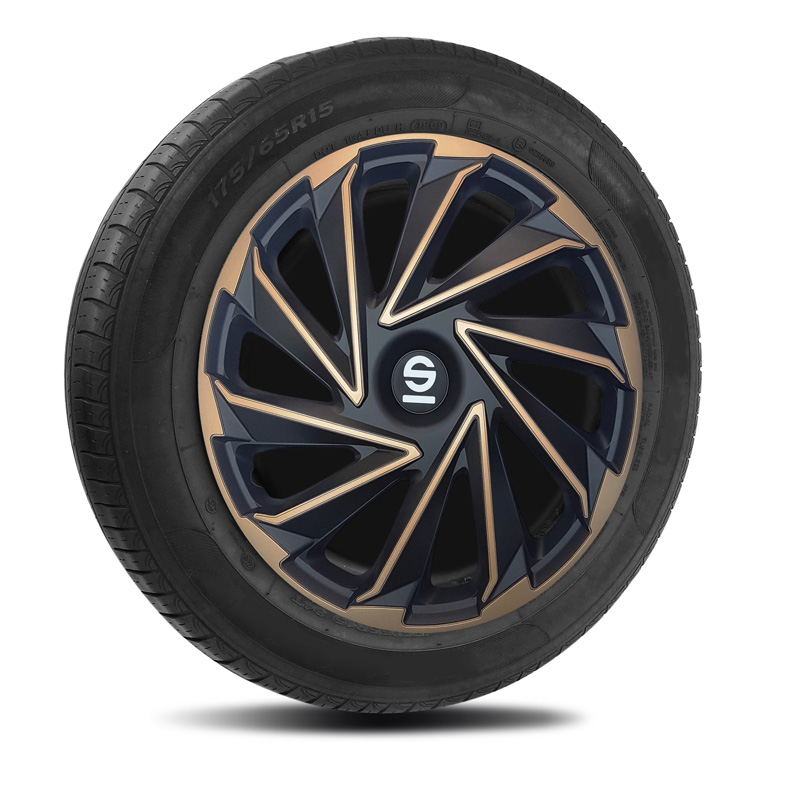 Sparco Wieldoppen Varese - 15-inch - Goud/Zwart - Set van 4 stuks