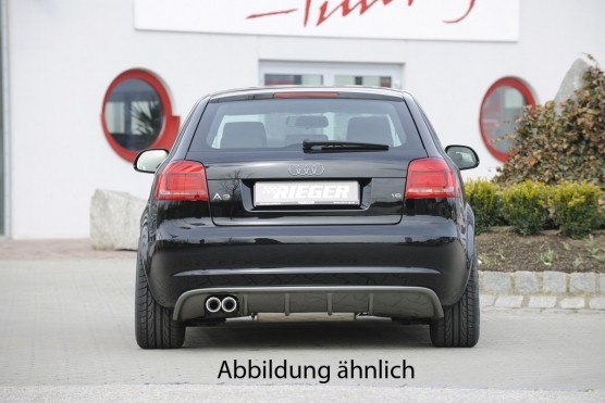 Achterbumper Diffusor Audi A3 8P ABS Carbon look 08-