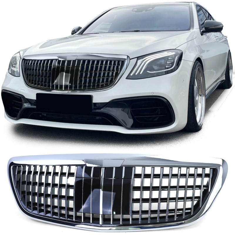 Grill Mercedes W222 Vertical Design Chroom Nightvision