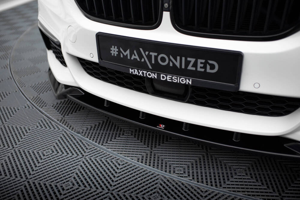 Voorspoiler V.4 BMW 5 Serie M Pakket G30 / G31 Maxton Glans Zwart