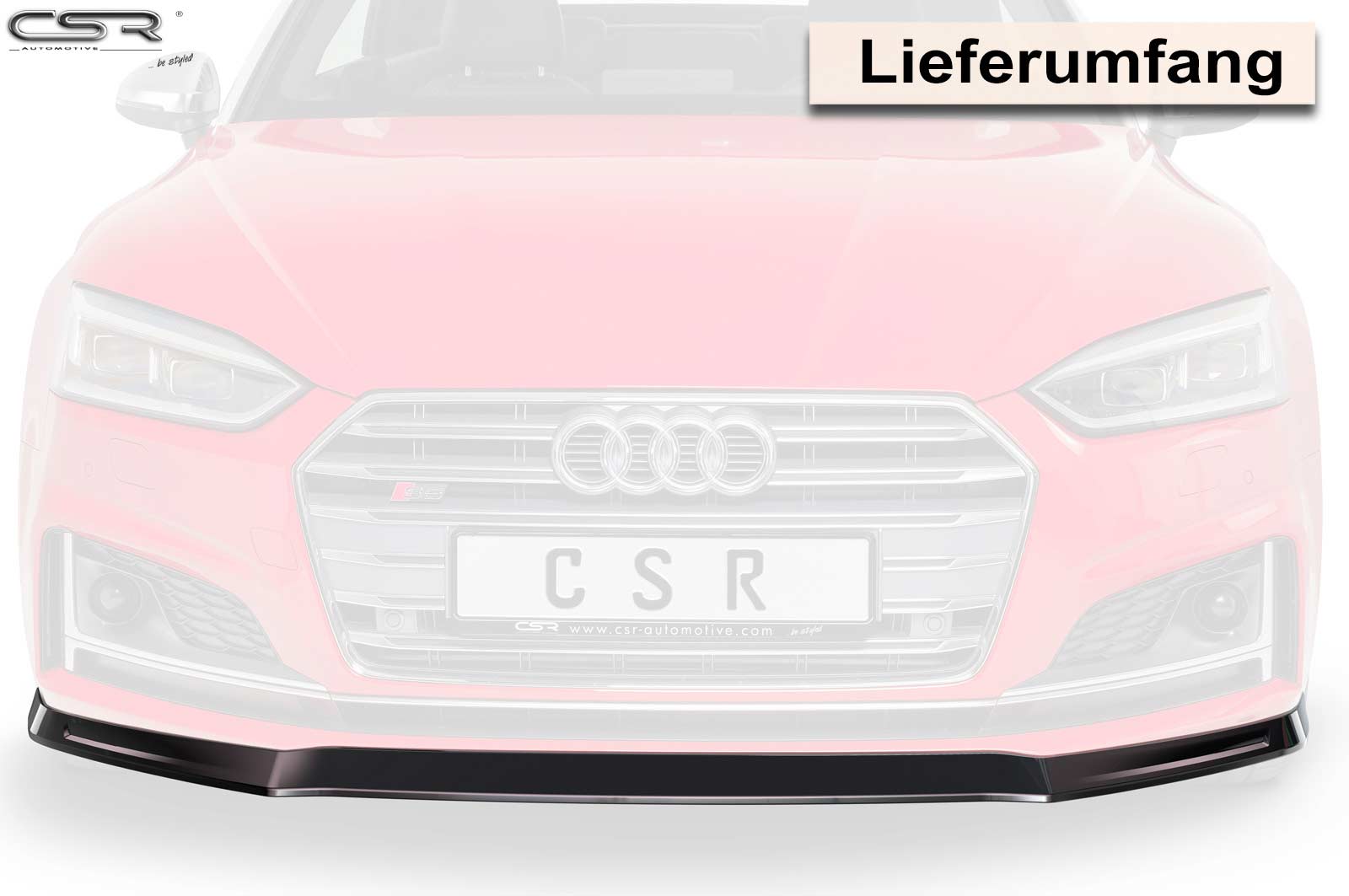 Voorspoiler Audi A5 F5 S-Line / S5 F5 Glans Zwart – 06/2016–2019