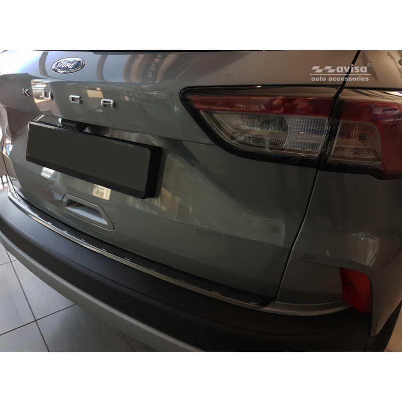 Zwart RVS Achterbumperprotector  Ford Kuga III Titanium/Trend/Cool+Connect/Hybrid 2019-2024 & FL 2024- excl. ST-Line 'Ribs'