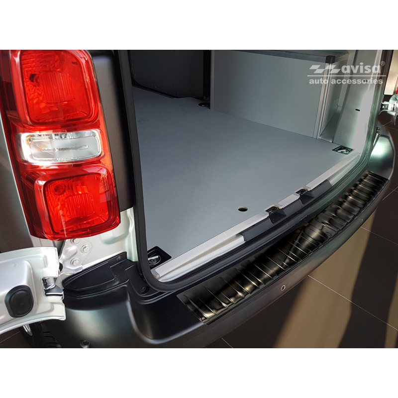 Zwart RVS Achterbumperprotector  Peugeot Expert III & Citroen Jumpy III 2016- 'Ribs'