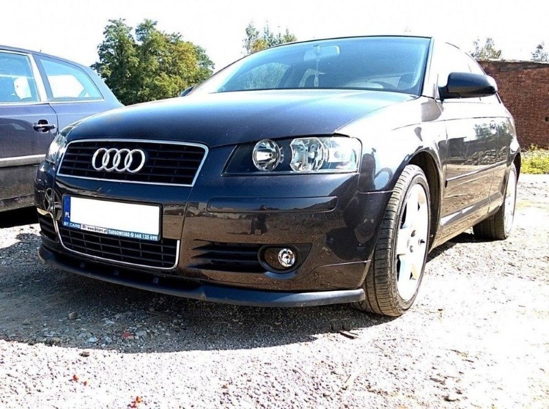 Voorspoiler Audi A3 8P 2003-2005 glanzend zwart