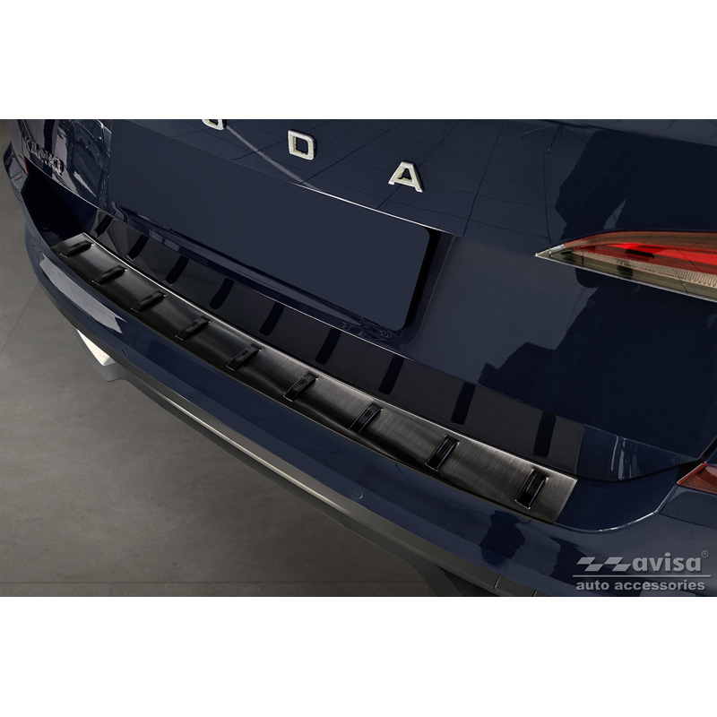 Zwart RVS Achterbumperprotector  Skoda Kamiq 2019- 'STRONG EDITION'
