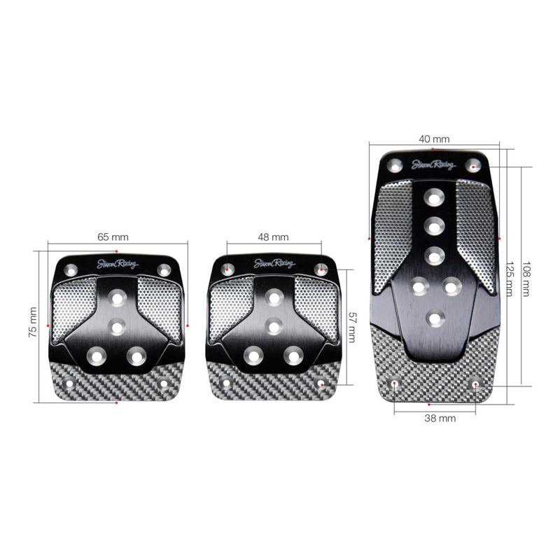 Simoni Racing Set Pedalen Carbon Shade - Zwart/Aluminium + Carbon - Handgeschakeld