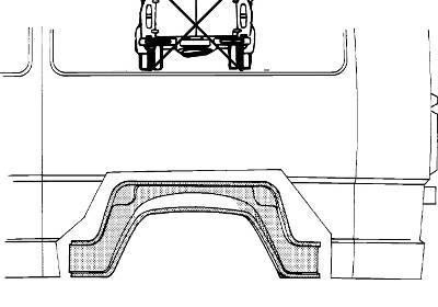 spatbordrand, binnen, links = rechts Mercedes W601/W602, 207D, 1