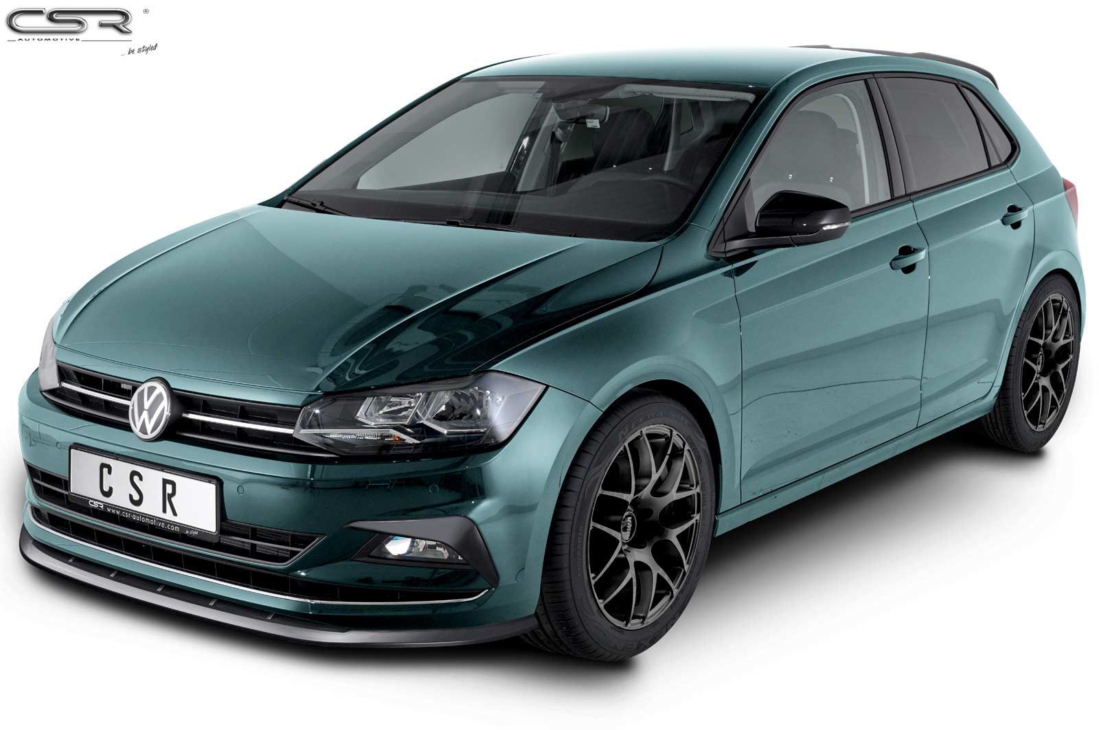 Voorspoiler VW Polo VI 2G (Typ AW) Glans Zwart – 09/2017–03/2021