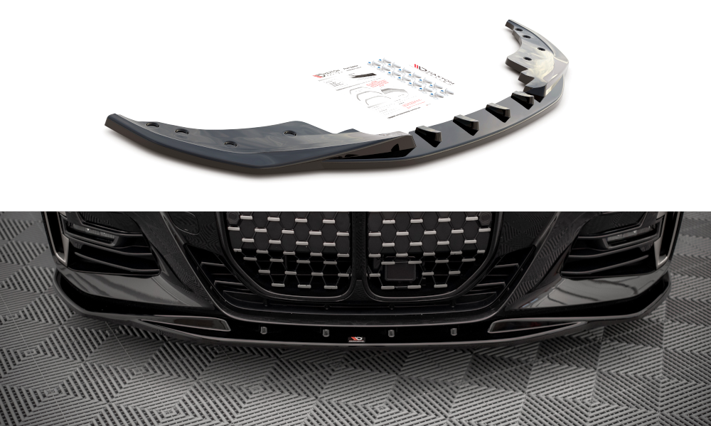 Voorspoiler V.1 BMW 4-Serie G22 G23 M-Pakket Maxton Glans Zwart