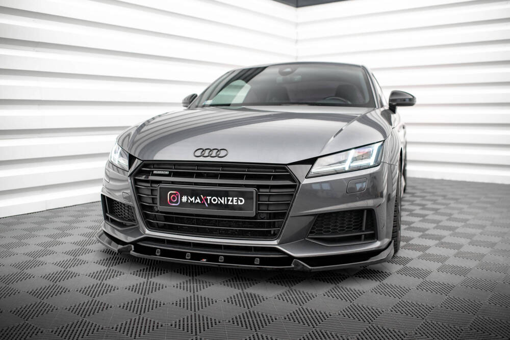 Voorspoiler V.2 Audi TT S-Line / TTS 8S Maxton Glans Zwart