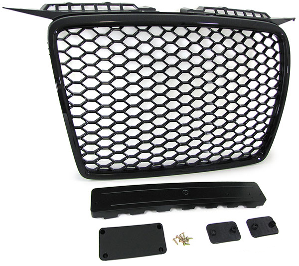 Grill RS Design Piano Black Audi A3 8P (2004-2007) embleemloos