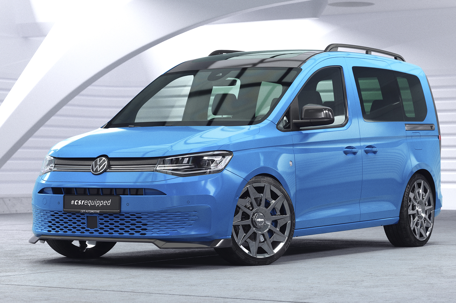 Voorspoiler Volkswagen Caddy Cargo CSR Glans Zwart