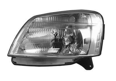 koplamp, Visteon, H4, elektr verstelb, incl motortje, rechts Peu