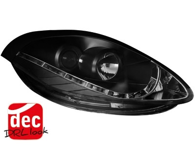 DRL-look Koplampen Fiat Bravo 07-10 Zwart