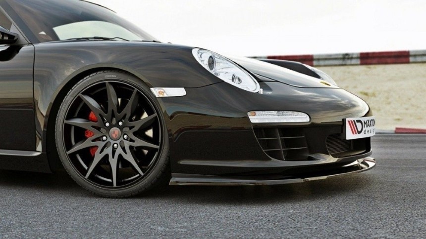 Voorspoiler Porsche 911 Carrera (997) Maxton Design glans zwart
