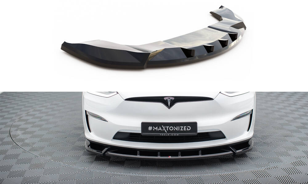 Voorspoiler Tesla Model X FL Gloss-Black V2