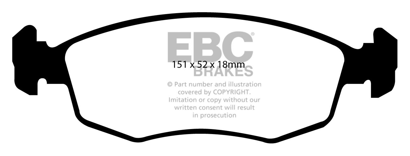 EBC Brakes FIAT Doblo 1.9 D 2001-2002 Remblokken voorzijde green