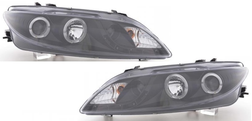 Koplampen DRL look Set Mazda 6 Limousine Bj. 02-07 zwart