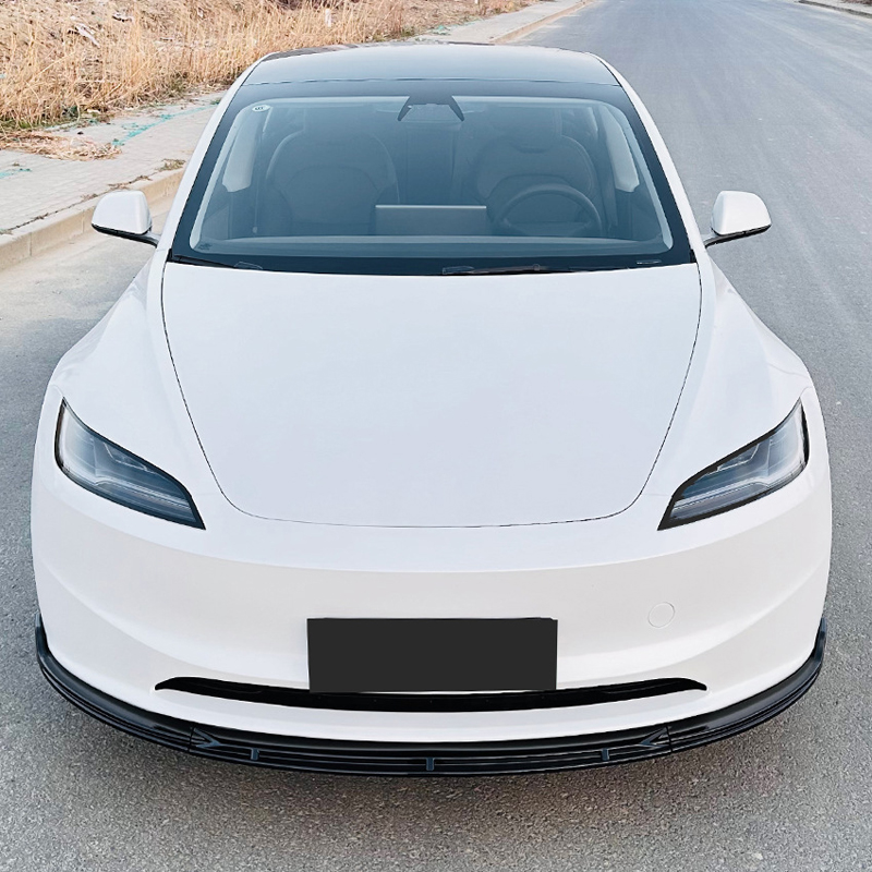 Voorspoilerlip  Tesla Model 3 Facelift 2024- (Glanzend Zwart ABS)