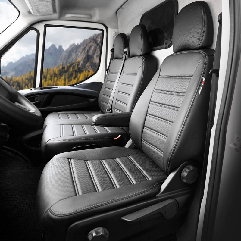 New York Design Kunstleder Stoelhoezenset 2+1  Renault Trafic/Fiat Talento/Nissan NV300/Opel Vivaro 2014- (complete bank)