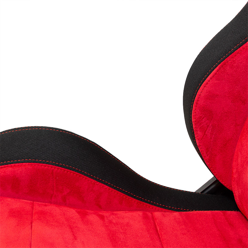 Sportstoel 'Eco Soft' - Zwart/Rood - Dubbelzijdig verstelbare rugleuning - incl. sledes