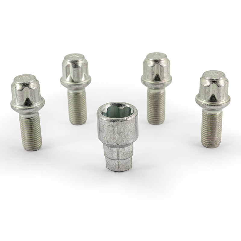 H&R Wielslotenset R14 M14x1.50x28mm bolkonisch - 4 slotbouten incl. adapter