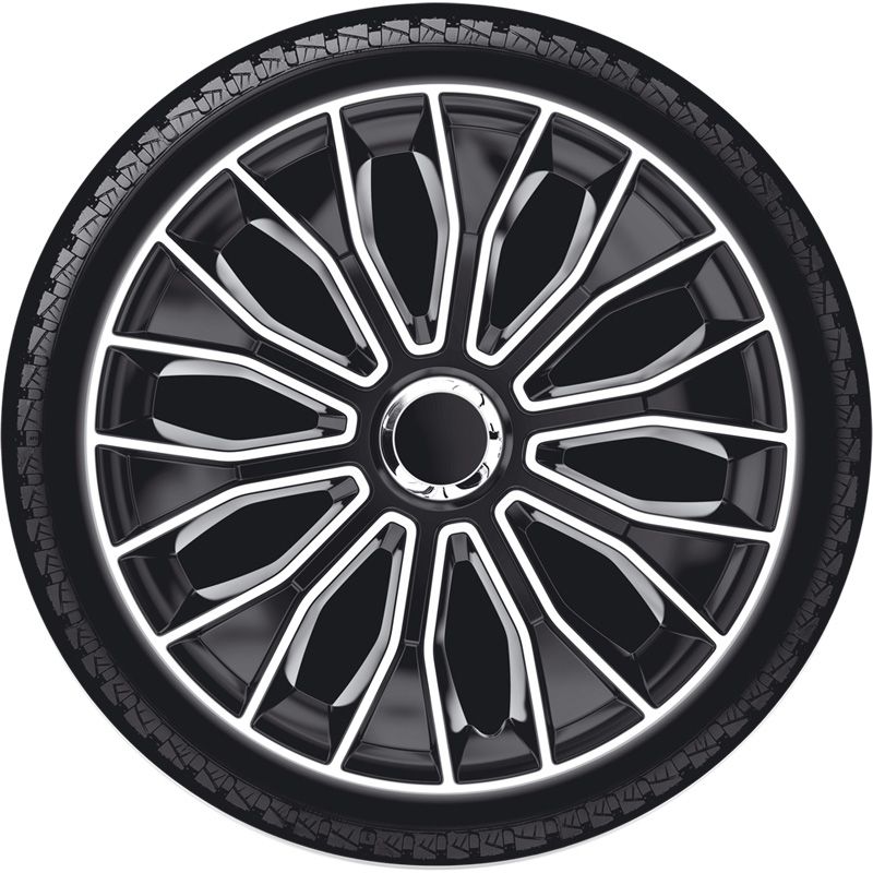 4-Delige Wieldoppenset Voltec Pro 13-inch zwart/wit