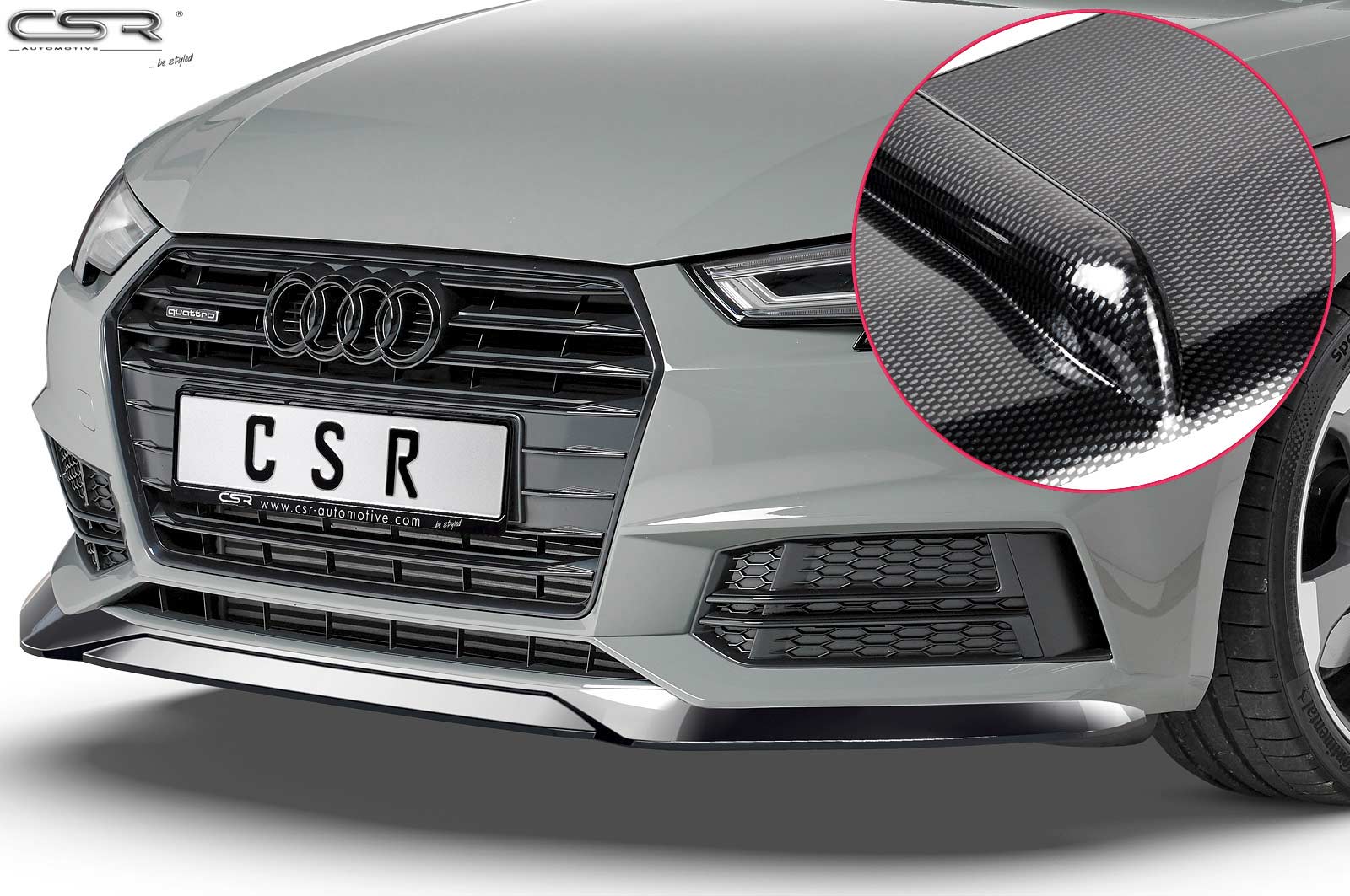 Voorspoiler Audi A4 B9 8W S-Line / S4 B9 8W Carbon look
