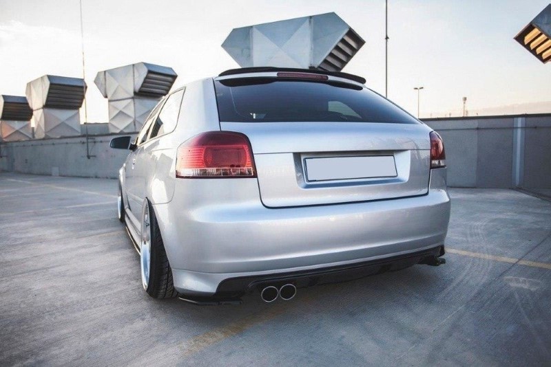 Achterzijde spoilers Audi S3 8P / S3 8P FL Glanzend zwart