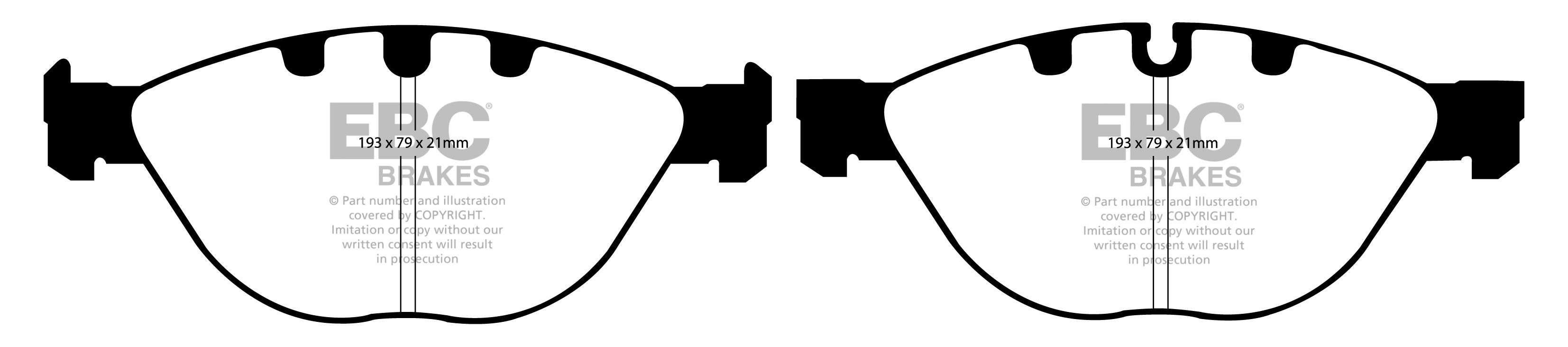 EBC Brakes BMW 545 4.4 (E61) 2005-2006 Remblokken voorzijde yell
