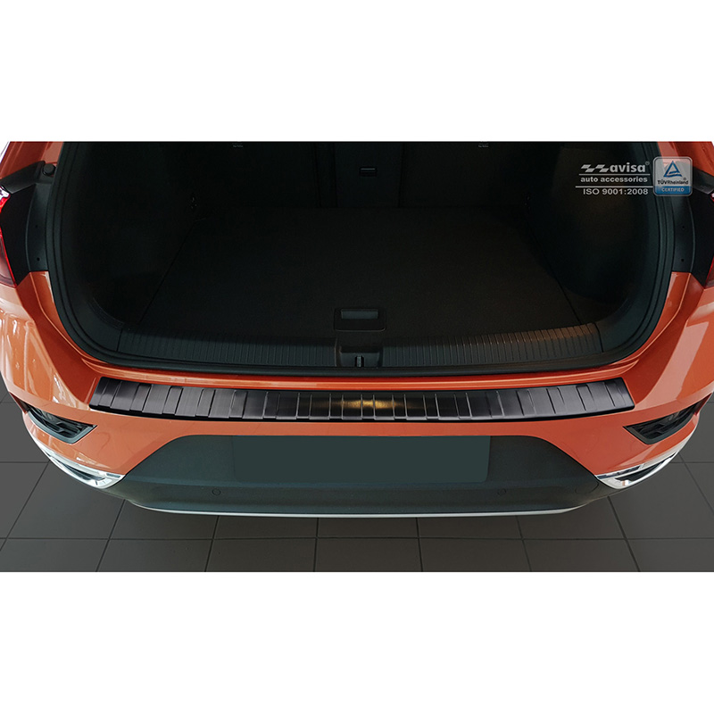 Zwart RVS Achterbumperprotector  Volkswagen T-Roc 2017-2022 & Facelift 2022- incl. Cabrio 'Ribs'