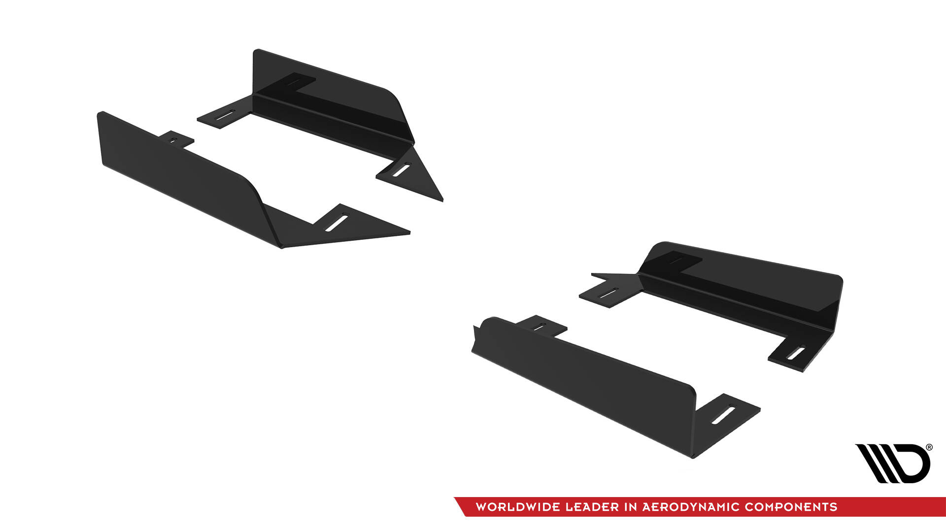 Street Pro Zij Flaps Mitsubishi Lancer EVO X Maxton Glanzend zwart