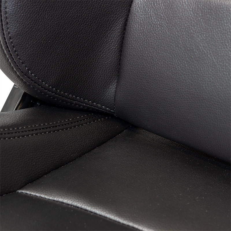 Sportstoel 'BS2' - Zwart Kunstleder - Dubbelzijdig verstelbare polyester rugleuning - incl. sledes