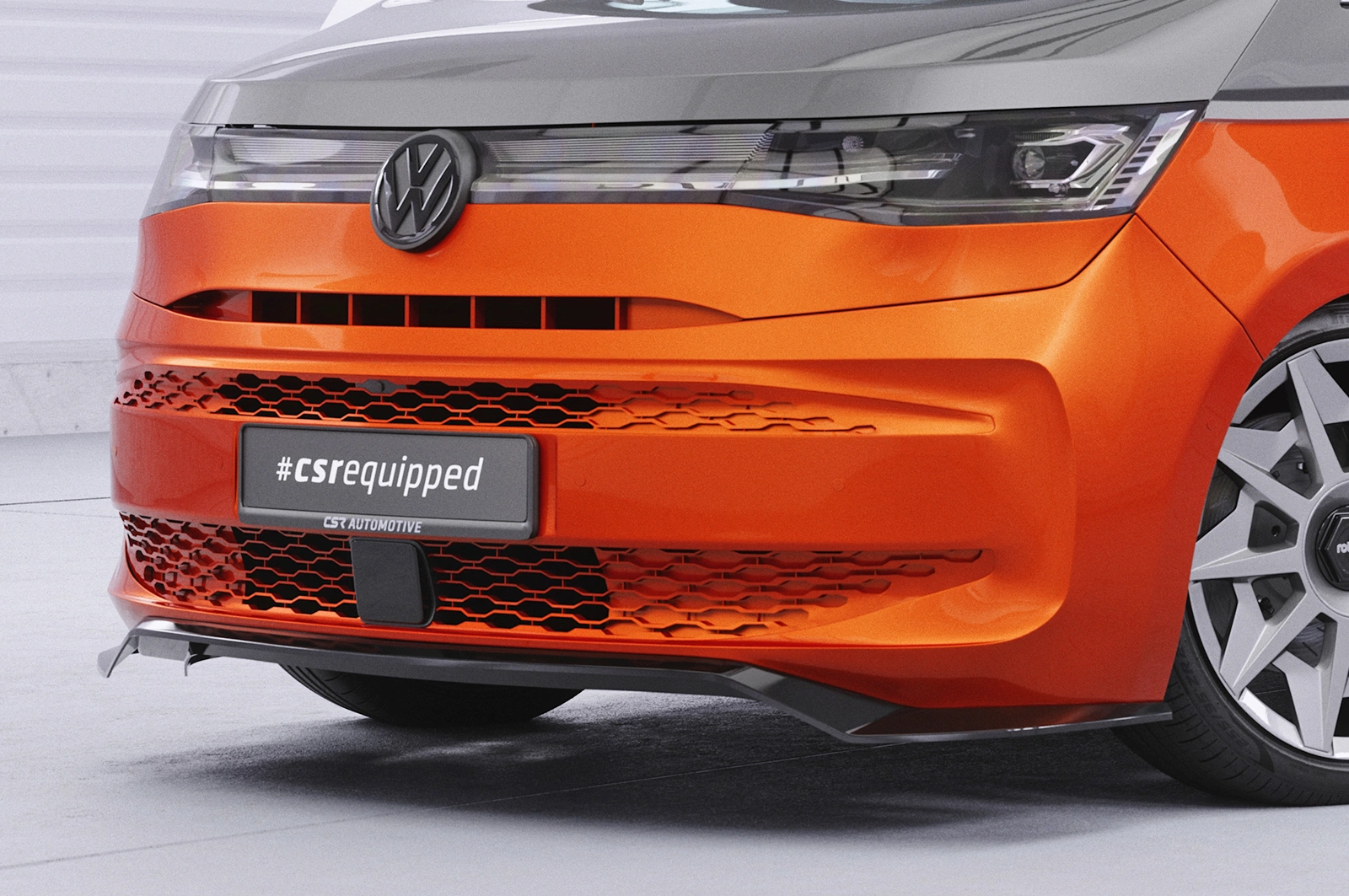 Voorspoiler VW T7 glans zwart