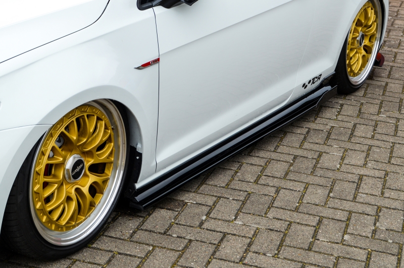 Zijskirts met Canards Volkswagen Golf 7 GTI TCR Glans Zwart