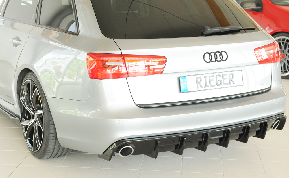 Achterdiffuser Audi A6 (4G/C7) – 11.10-08 ( zonder trekhaak) glans zwart