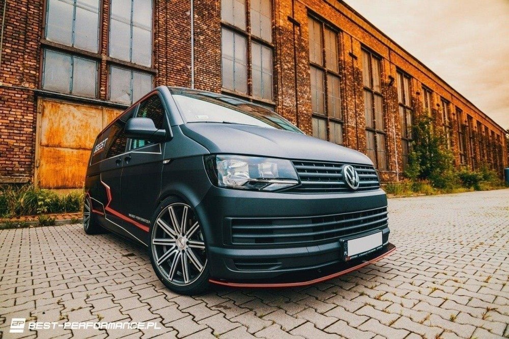 Voorspoiler Volkswagen T6 Bus Glans Zwart V1