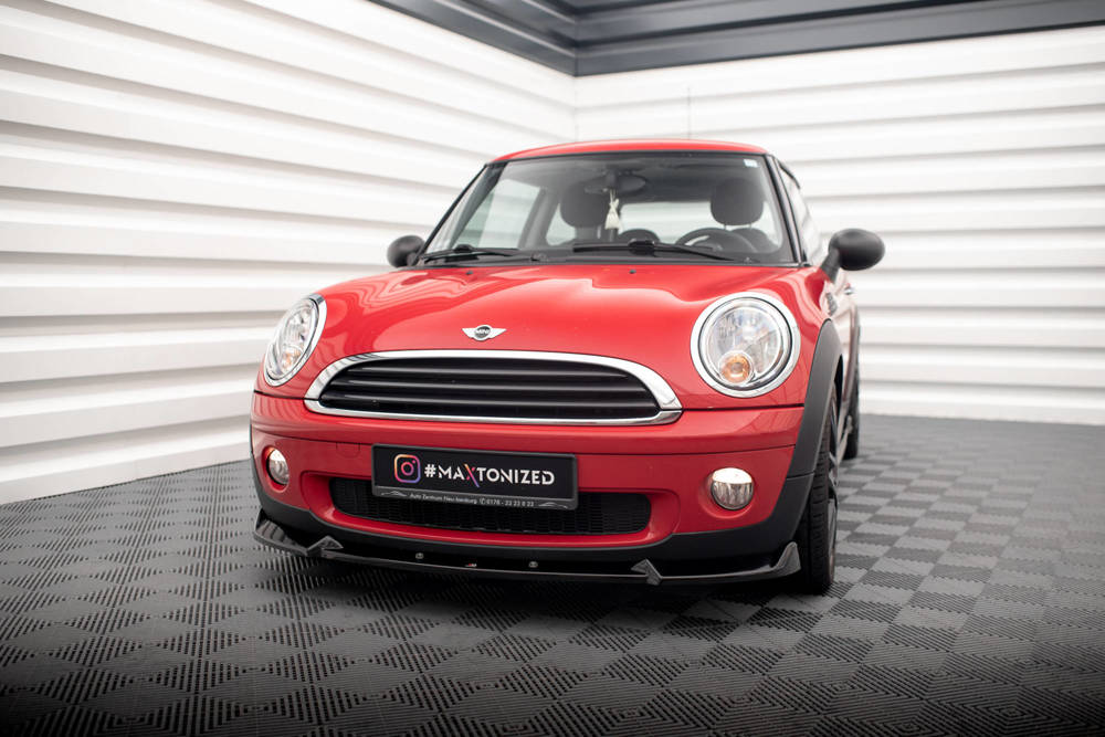Voorspoiler Mini One R56 2006 - 2010 Maxton Glans Zwart