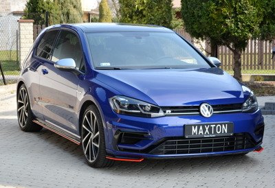 Zij Voorspoilers VW Golf 7.5 R Facelift Glans Zwart
