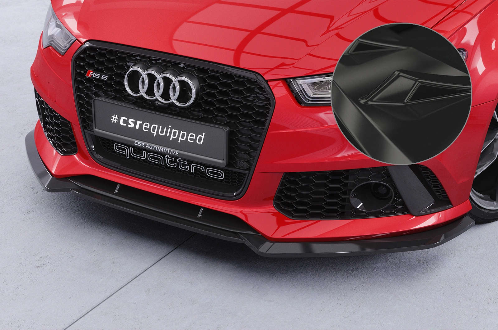 Voorspoiler Audi RS6 C7 Glans Zwart (2013-2018)