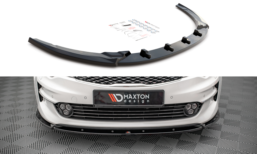 Voorspoiler V.1 Kia Optima Mk4 Maxton glans zwart