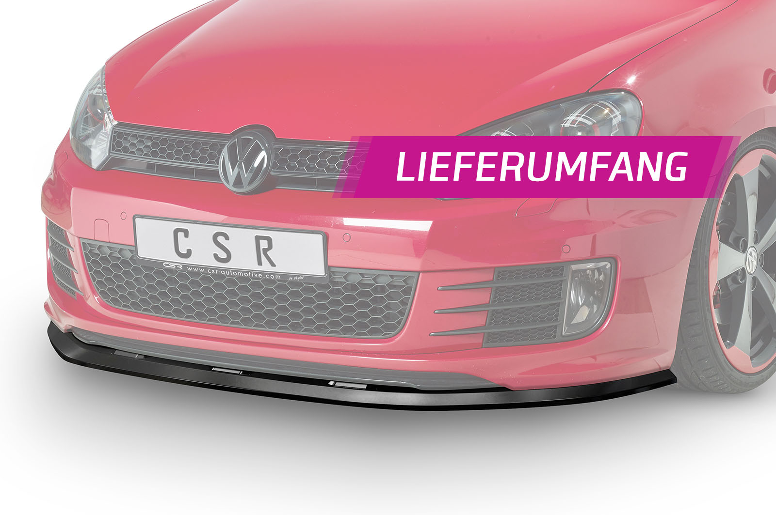 Voorspoiler VW Golf 6 GTI/GTD Glans Zwart – 2008–2012
