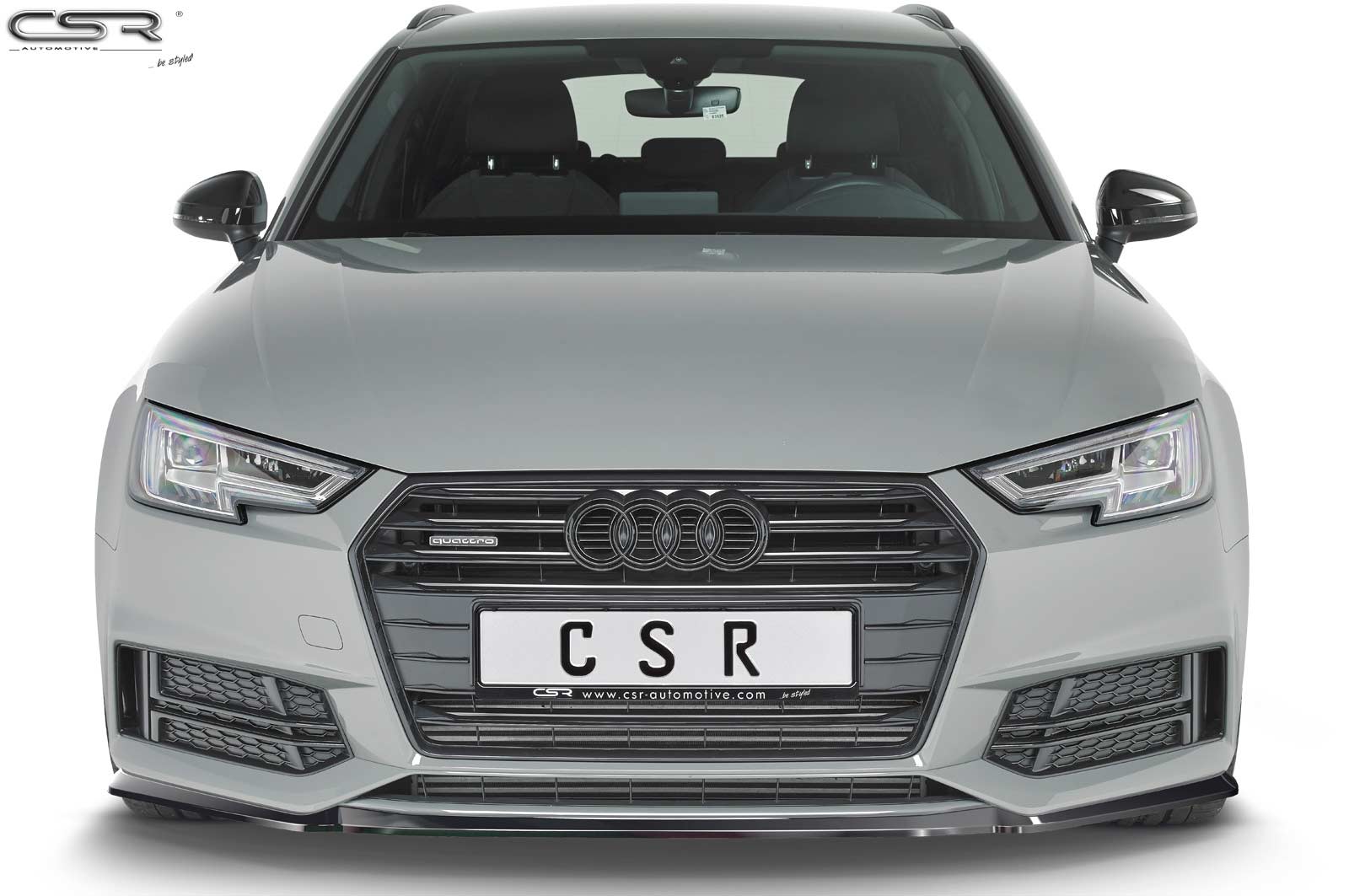 Voorspoiler Audi A4 B9 8W S-Line / S4 Glans Zwart