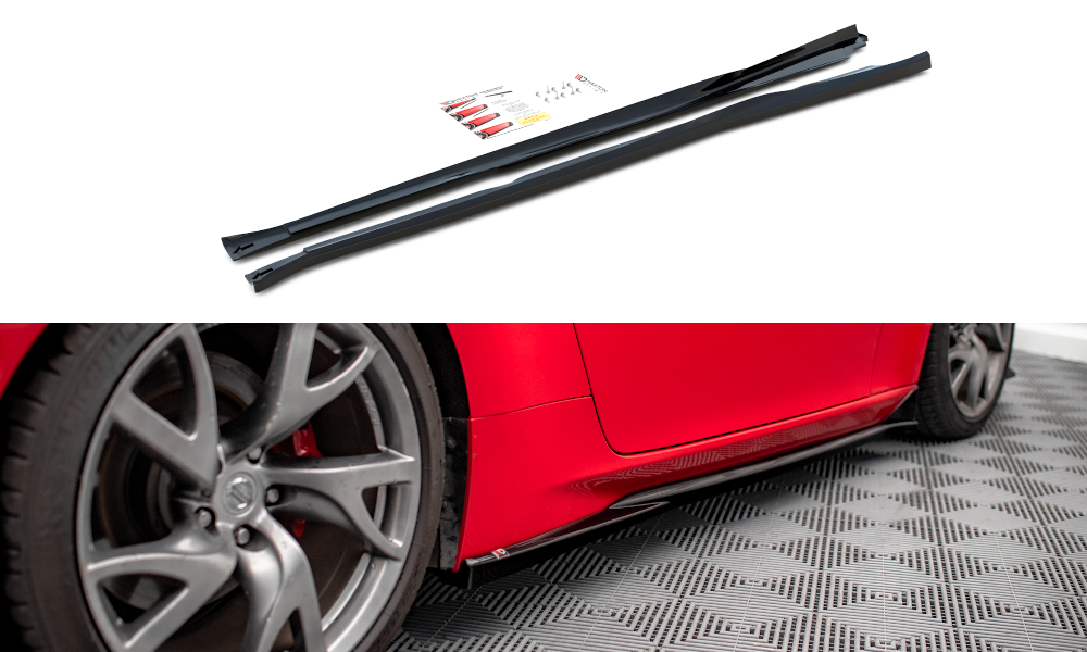 Zijskirts Nissan 370Z Maxton Glans Zwart